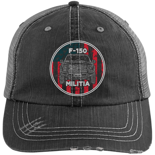 F150Militia USA Distressed Trucker Cap