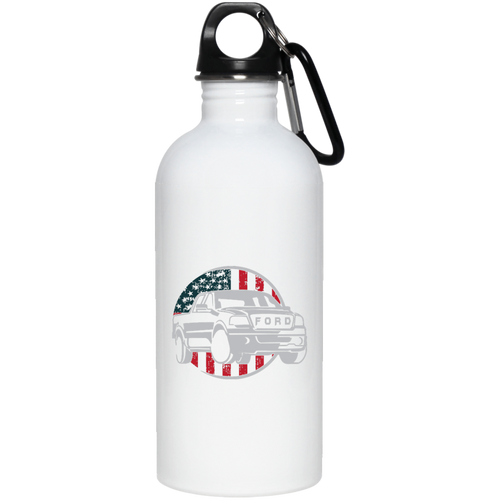 Circle USA Flag Stainless Steel Water Bottle