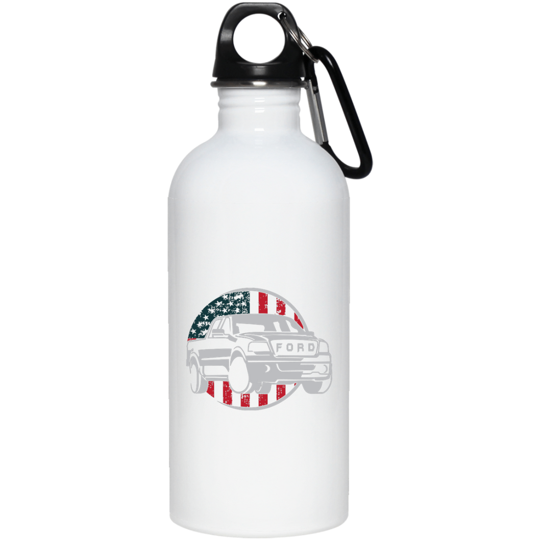 Circle USA Flag Stainless Steel Water Bottle