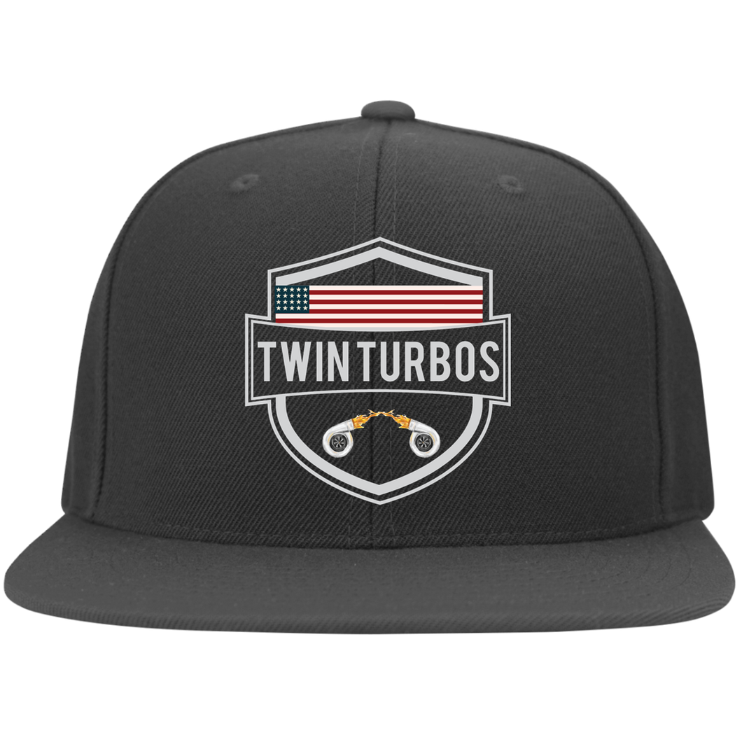 Twin Turbos USA Flat Bill Twill Flexfit Cap