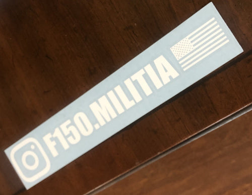 White F-150 Militia decal / sticker