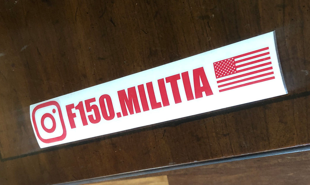 Red F-150 Militia decal / sticker