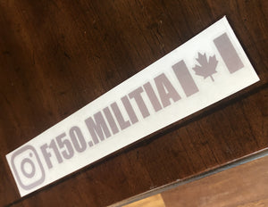 Silver F-150 Militia decal / sticker