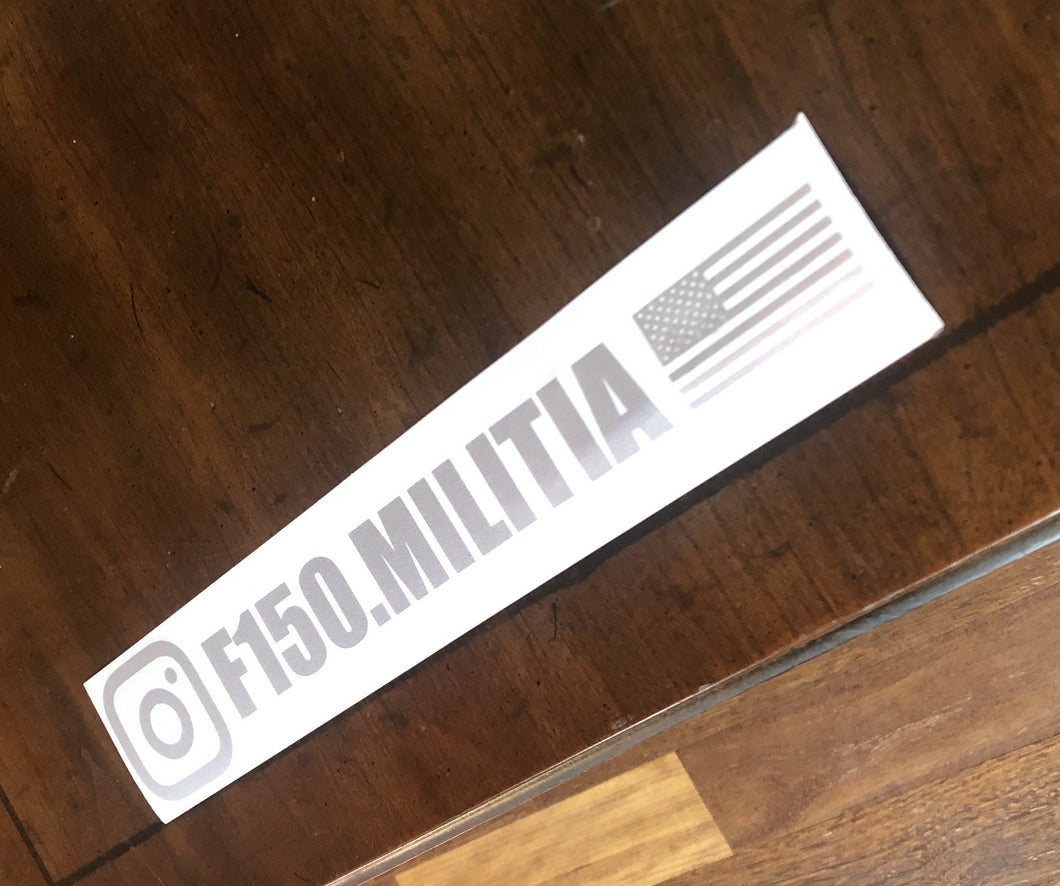 Silver F-150 Militia decal / sticker