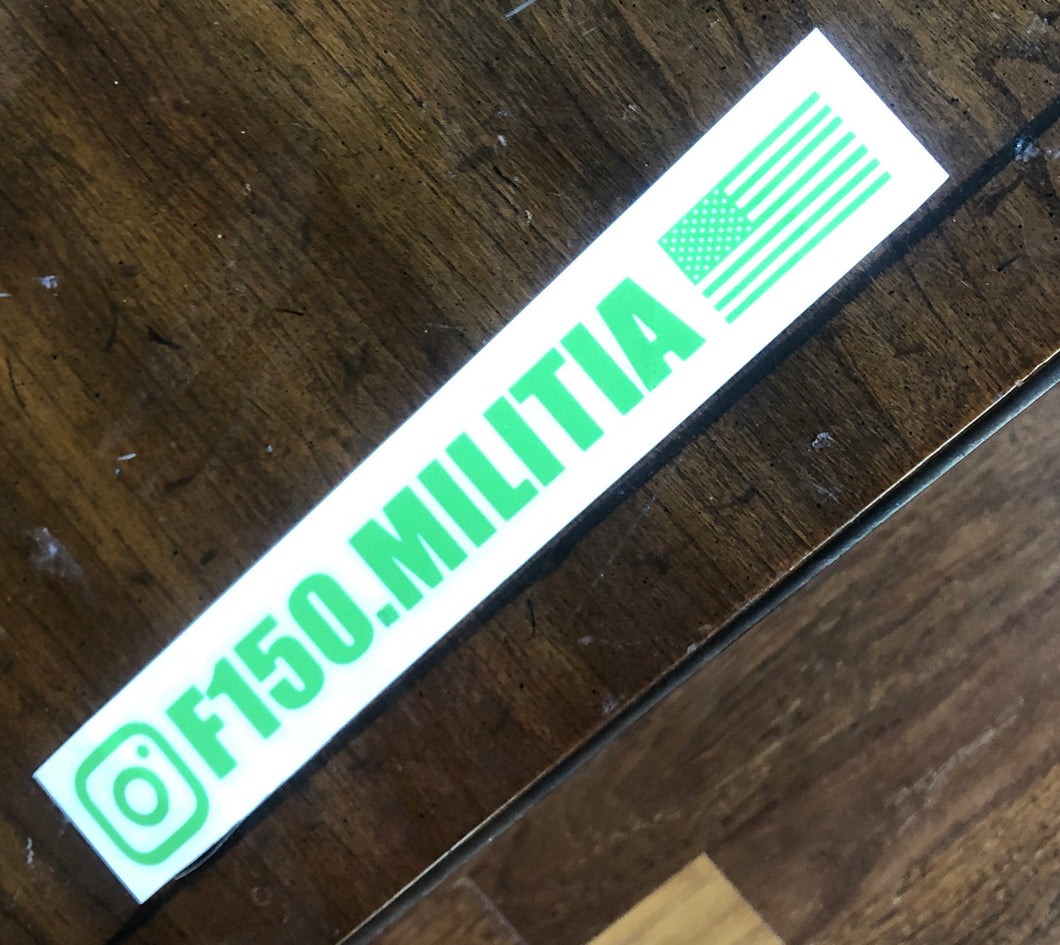 Neon Green F-150 Militia decal / sticker