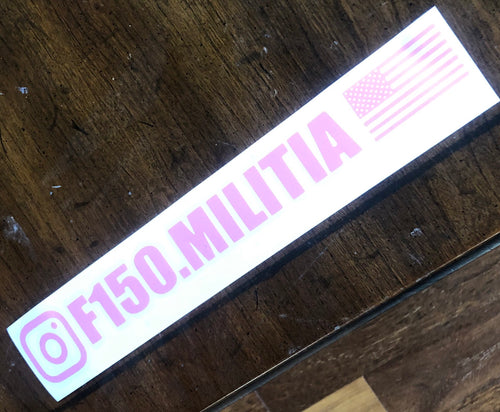 Pink F-150 Militia decal / sticker