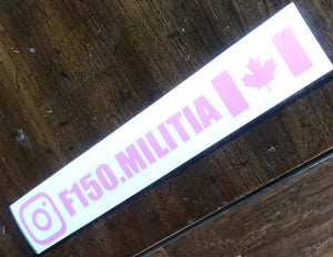 Pink F-150 Militia decal / sticker